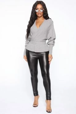 Fashion Nova Pullovers Can't Get Enough Of You Sweater - Grey