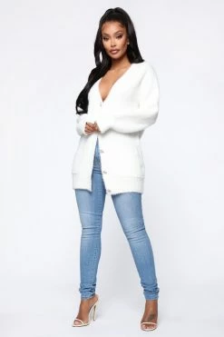 Fashion Nova Pretty Special Fuzzy Cardigan - Ivory