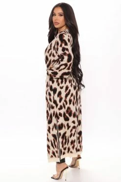 Fashion Nova In My Wildest Dreams Longline Cardigan - Brown/combo