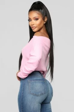 Fashion Nova Crazed In Love Sweater - Pink