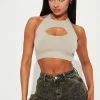 Fashion Nova Young Lover Sweater Top - Grey