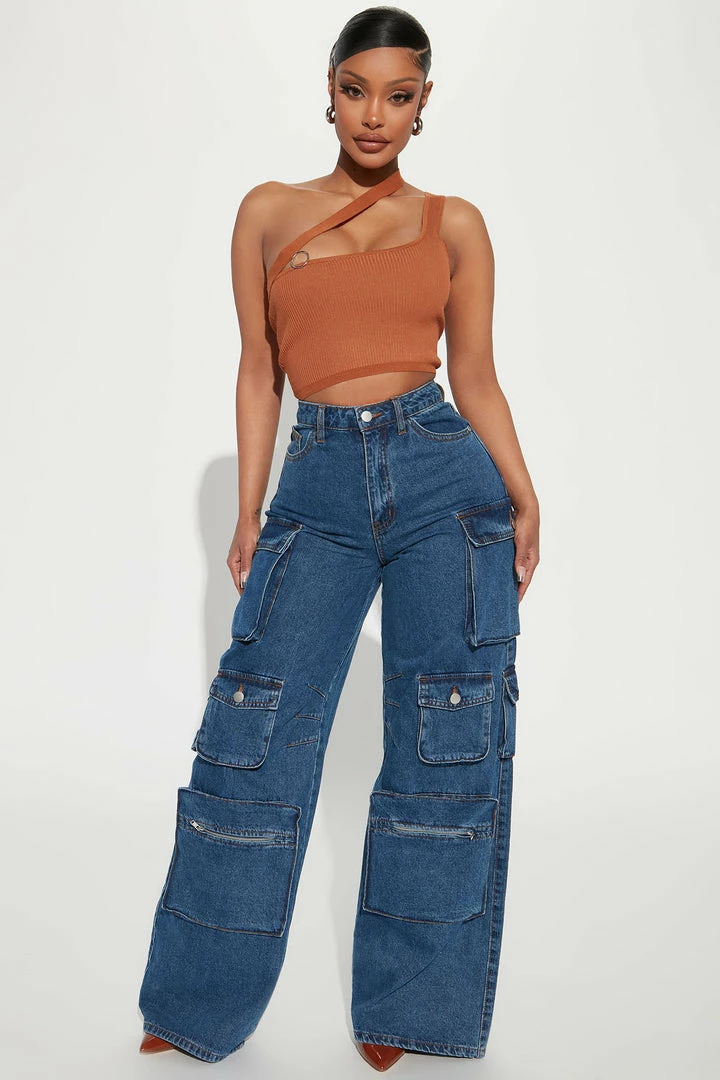 Fashion Nova Shout It Out One Shoulder Sweater Top - Tan Pullovers